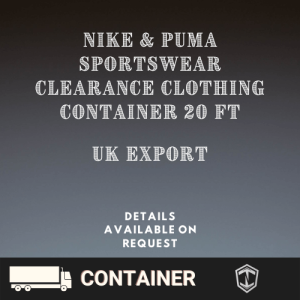 Wholesale Nike/Puma Sportswear Clearance Clothing Container 20 ft